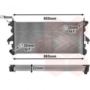 Radiador de refrigeración del motor Van Wezel para Citroen Jumper, Fiat Ducato y Peugeot Boxer - 40002309