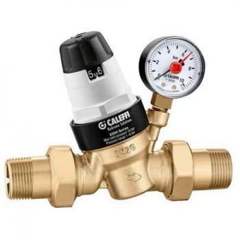Reductor de presión Caleffi 5350H 1 con cartucho extraíble y manómetro 0-10 bar