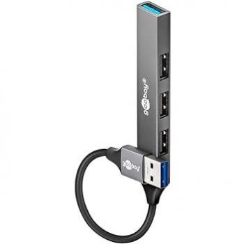 Hub USB 3.2 Slim de 4 Puertos USB-A, Adaptador Multipuerto 5 Gbit/s