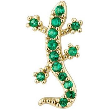 Piercing Lizard de Plata 925 con Baño de Oro 18k y Circonitas Verdes