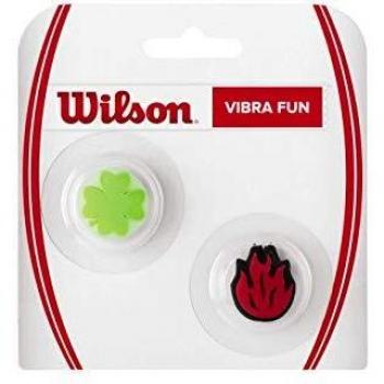Wilson Reductor de vibraciones de llama y trébol de la suerte para raqueta, Vibra Fun, Pack de 2, Verde/Rojo, WRZ537500
