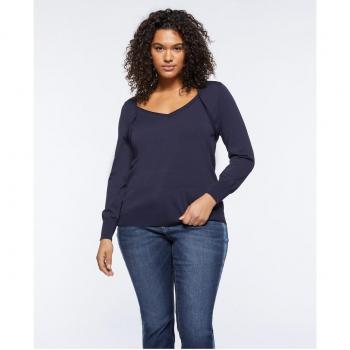Jersey de mujer liso con escote de corazón
