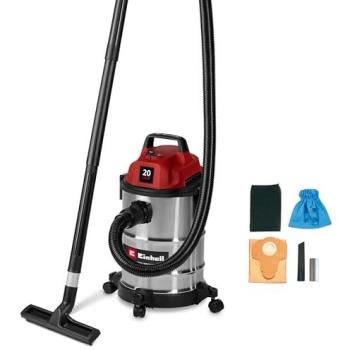 Aspiradora Sólidos y Líquidos Einhell TC-VC 2045 S - 900W, Depósito de Acero Inoxidable de 20L, Función de Soplado