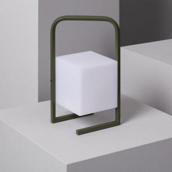 Lámpara de Mesa LED Portátil Tiber 2.5W para Exterior con Batería USB Recargable Verde Caqui