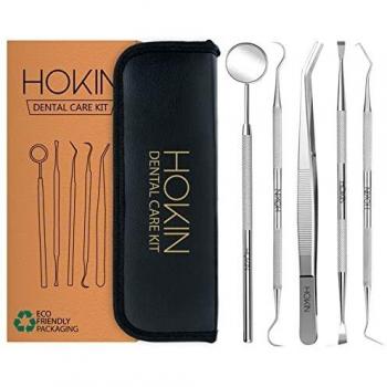 HOKIN Limpieza Dental 4 Piezas de Acero Inoxidable Blanqueamiento Dental Para Hombres, Mujeres, Niños y Mascota