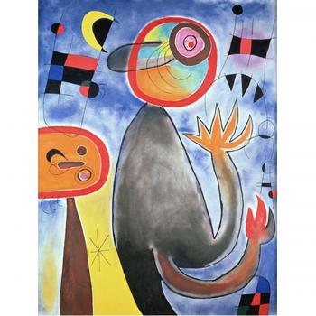 Puzzle Joan Miró Escaleras Cruzando el Cielo Azul en una Rueda de Fuego - 12 Piezas
