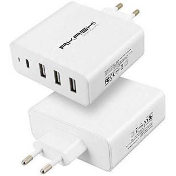 AKASHI ALTACPD31USB45W CARGADOR MÚLTIPLE BLANCO PARED 6A 45W USB-C 3xUSB CARGA RÁPIDA