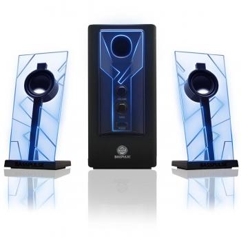 Gogroove Altavoces LED Satélites 5W Subwoofer 10W para Civilization VI Overwatch Origins Diablo 3 Titanfall 2 Battlefield 1 Call of Duty Black Ops FIFA 17 Minecraft NBA 2K17 F1 2016 Starcraft II y más