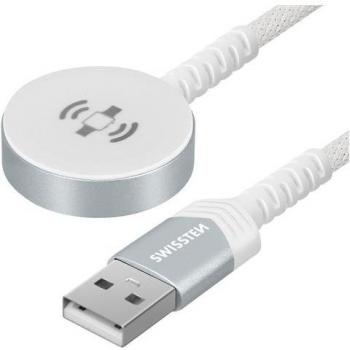 Cargador Magnético Inalámbrico Trenzado para Apple Watch USB-A 1.2m Blanco