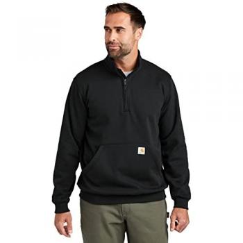 Carhartt Men's Quarter Zip Loose Fit Mock Neck Sweatshirt - Black - Size Small
