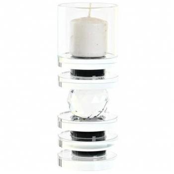 Portavelas DKD Home Decor Azul Negro Cristal 6 x 6 x 16 cm