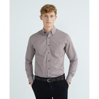 Camisa de hombre casual estampada manga larga Mirto