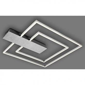 Plafón LED Nico Duo 3.000K angular cromo, dimmable, 3000 lúmenes, diseño moderno de aluminio