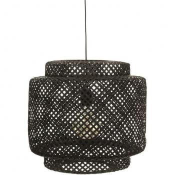 Lámpara colgante de bambú negro Liby Ø 40 cm