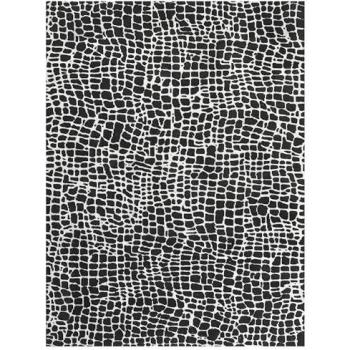 Alfombra moderna decorativa 300 x 400 cm blanca y negra de poliéster y algodón para sala de estar y dormitorio Punge