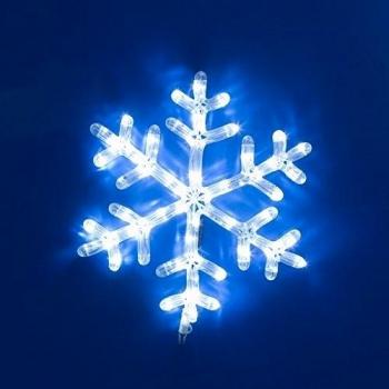 LuminalPark - Copo de nieve luminoso, 40 x 44 cm, 120 LED luz fría, destellos, decoración navideña, manguera LED, adornos de Navidad