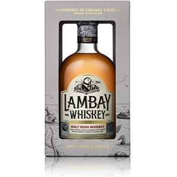 Whiskey Irlandés Lambay - Whiskey de Malta Finalizado en Barricas de Cognac, 43° 70cl