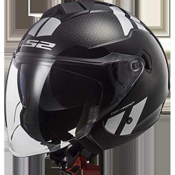 305734112 Casco Jet LS2 of573 Twister II Combo Black Rainbow Negro Talla XXL
