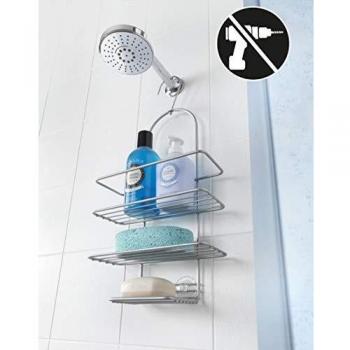 Metaltex Reflex-Jabonera de Colgar para Ducha, Gris, 2 pisos