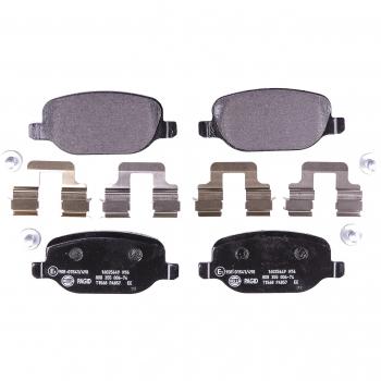 Juego de pastillas de freno HELLA 8DB 355 006-741 para Alfa Romeo 159, Brera, Spider y Lancia Delta - cuatro pastillas por set - sin preparación para indicador de desgaste