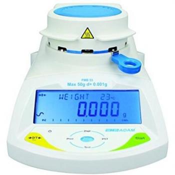AE ADAM PMB 53 Analizadora de Humedad con Lámpara Halógena, Capacidad de 50 g y Legibilidad de 0.00 1g/0.01%