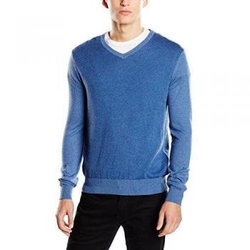 Cortefiel Pico Jacquard - Jersey cuello pico jacquard para hombre, color azul