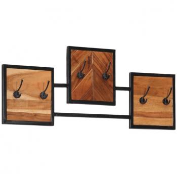 vidaXL Wall Coat Rack 90x1x35 cm Solid Wood Acacia and Iron
