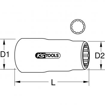 Llave de vaso aislada 3/8 con protección, 5/16 - KS Tools 117.1021