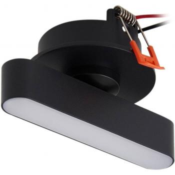 Lámpara empotrable LED Lindby Eldrin, negra, de metal, dimmable, 13,1 cm