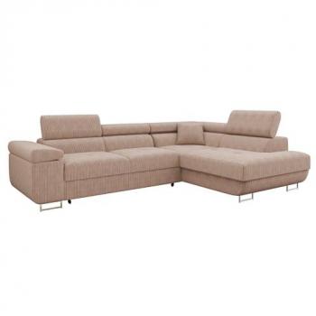 Sofá rinconero Comfivo S100 con función de descanso y caja de ropa de cama, 274x203x70cm
