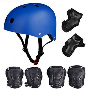 tabla de skate casco con los guardias Protective Gear juego de rodilleras codo muñeca para niños BMX/Skateboard/Scooter