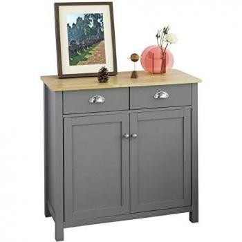 SoBuy FSB25-HG Mueble Entrada Recibidor Aparador Cocina con 2 Cajones y 2 Puertas 80 x 36 x 81 cm ES (Gris)