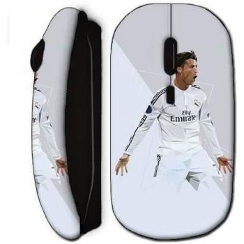 Ratón Inalámbrico Cristiano Ronaldo Real Madrid Negro USB Compatible con Mac y PC