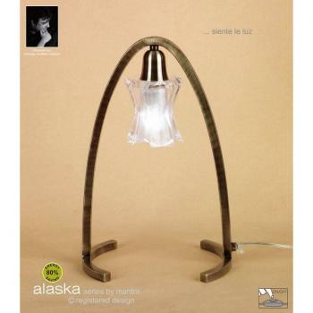 Lámpara de mesa Alaska 1 Bombilla G9, latón antiguo