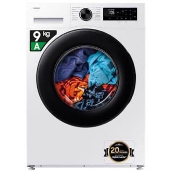 Lavadora Samsung Slim 9 kg 1400 RPM Clase A Blanca con Vapor y WiFi WW90DG5G34AEET