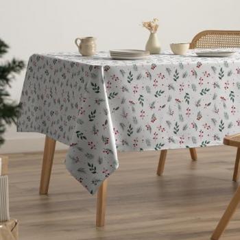 Mantel Navidad Impermeable Antimanchas Algodón Tacto Tela 160x200 cm
