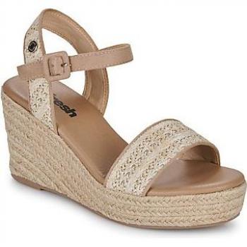 Sandalia Mujer Rafia y Antelina Kaki con Cuña de 9cm - Certificado Vegano