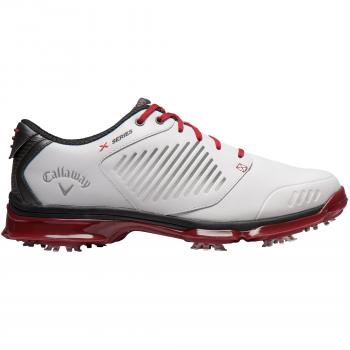 Callaway Xfer Nitro - Zapatos de golf para hombre, color blanco / gris / carmesí, talla 39