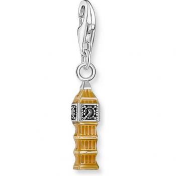 Thomas Sabo Charm Club Sterling Silver Enamel Zirconia Beige Charm - London Big Ben Pendant