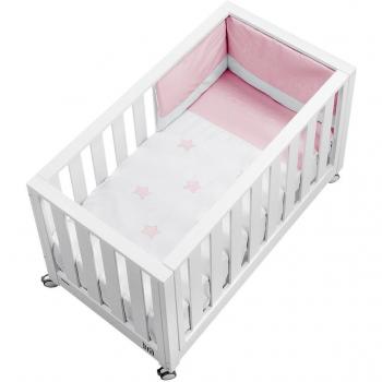 Cotinfant Look at Me - Cuna de colecho 60 x 120 cm, color blanco/rosa