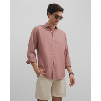 Camisa de hombre slim sport soft lisa coral Silbon
