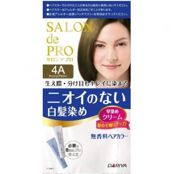 Dariya Salon De Pro Fragrance-Free Fast-Dye Hair Color Cream for Gray Hair - 4A Ash Brown