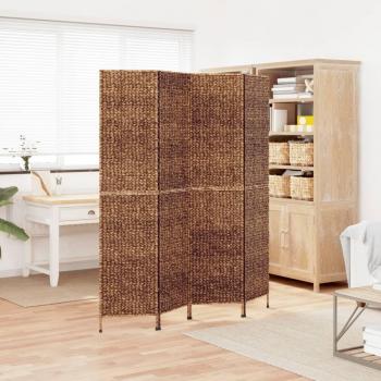 Biombo separador de ambientes 4 paneles marrones 163x180 cm jacinto de agua