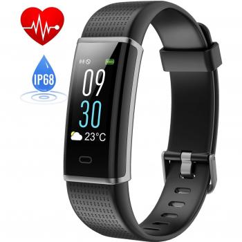 Pulsera Actividad Impermeable IP68, HETP Reloj Deportivo Inteligente Fitness Tracker Natación Actividad Pantalla a color Monitor de Frecuencia Cardiáco Pulsera Deportivo con Pulsómetro Ritmo SmartWatch Fitness Podómetro,Sueño,Notificación de SMS par