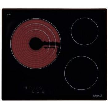Placa Vitrocerámica Cata Modelo TT 603 con 3 Zonas de Cocción High Light, 9 Niveles de Potencia y Ancho de 59 cm