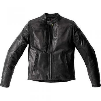 P160-026 52 - Spidi Thunderbird Leather Motorcycle Jacket 52 Black