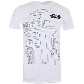Star Wars R2D2 Outline Camiseta, Blanco