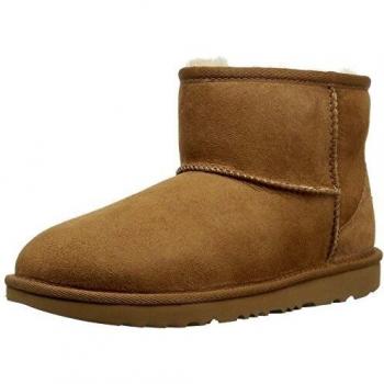 UGG Classic Mini II Sheepskin Slip-On Winter Boots for Kids in Chestnut