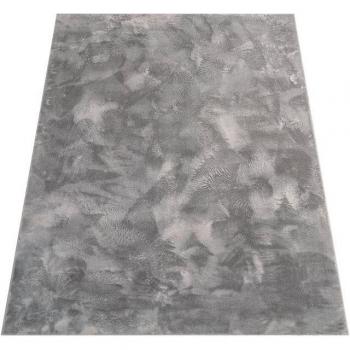 Alfombra Suave de Pelo Largo Lavable en Lavadora Gris 140x200 cm