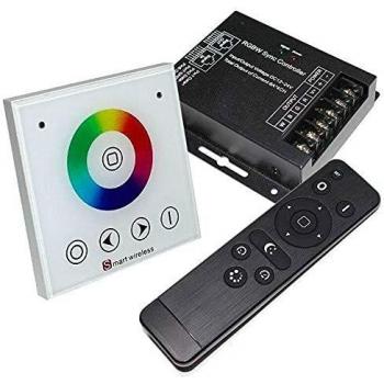 Controlador RF RGBW táctil empotrable + mando a distancia